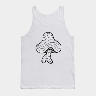 The Perfect Magic Mushroom: Trippy Wavy Black and White Contour Lines Tank Top